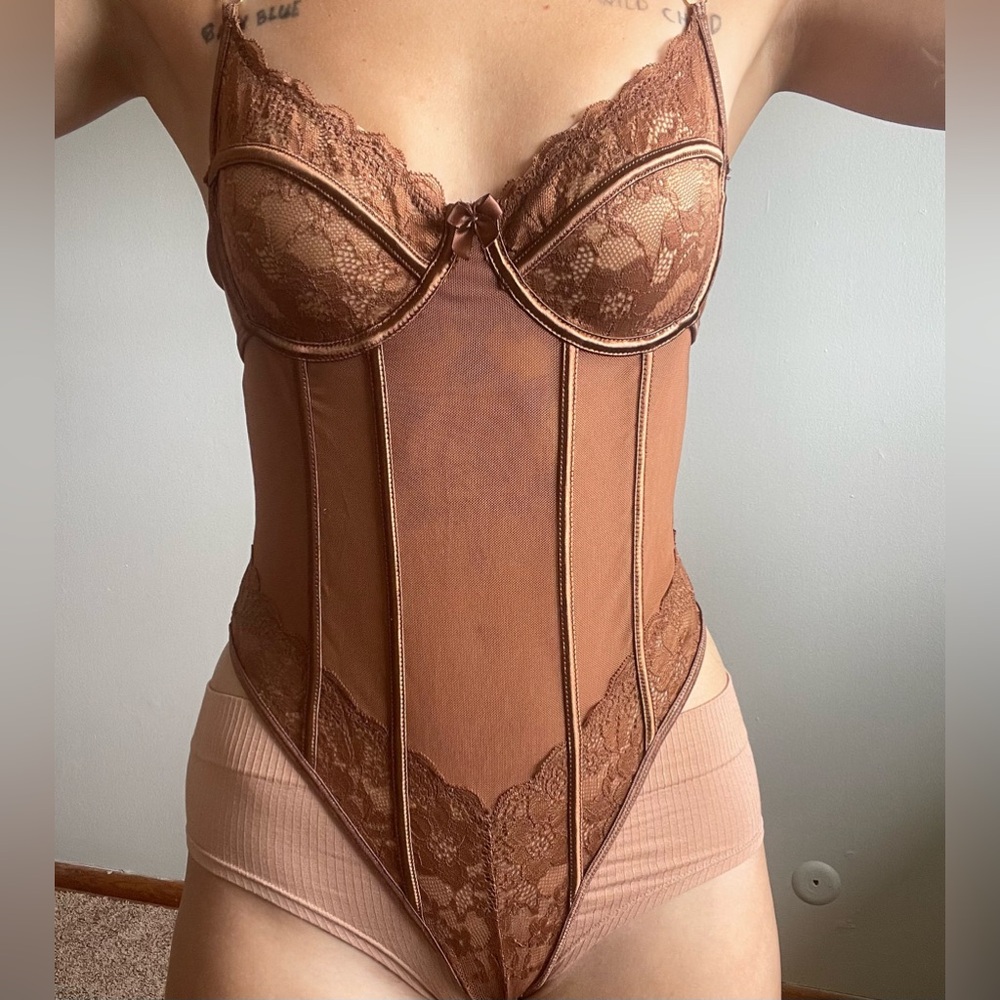 Small Brown Lingerie Bodysuit